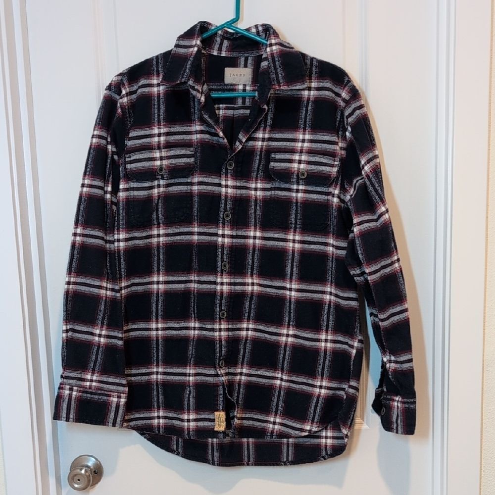 Jachs Black and Red Plaid Button Down Shirt With Pocket Buttons